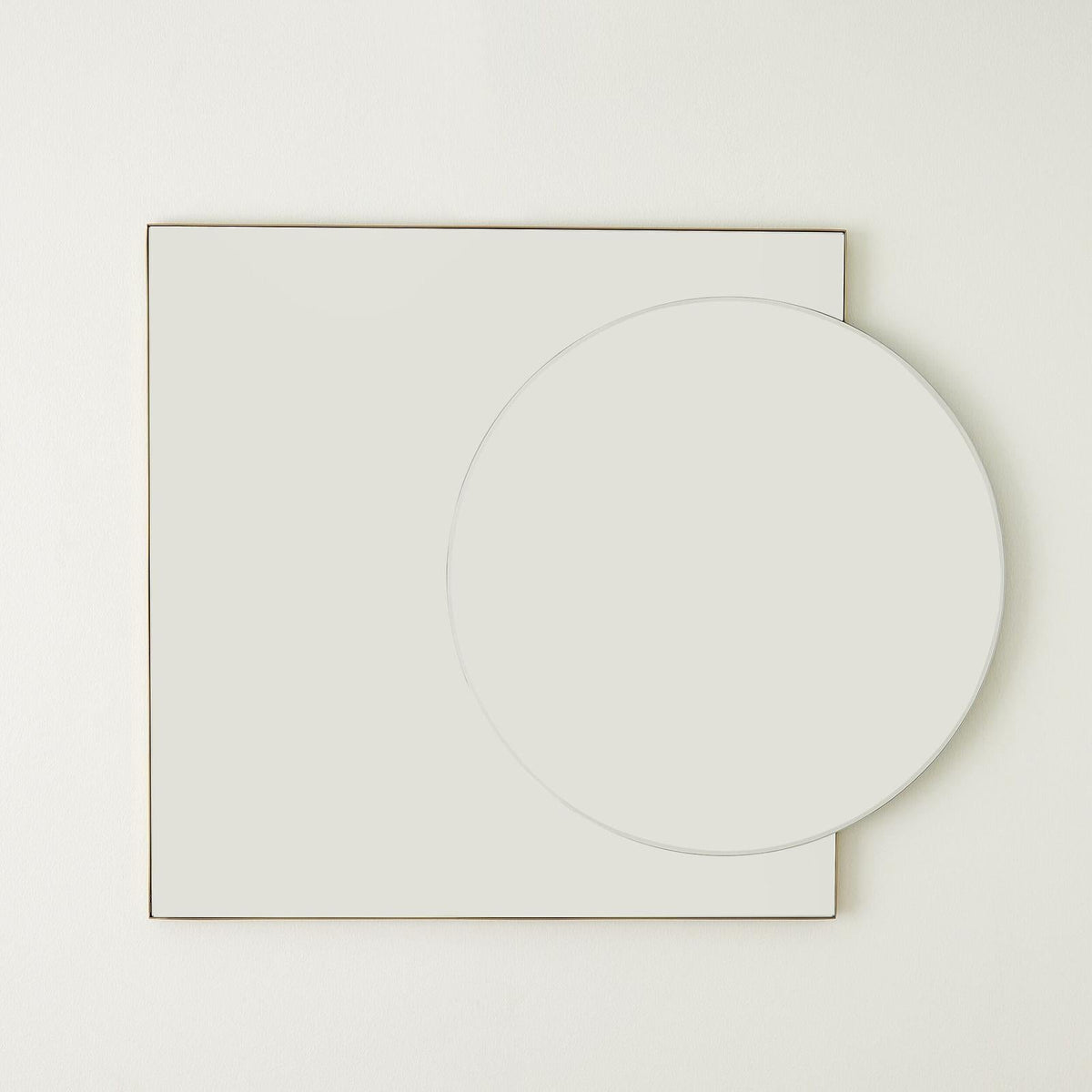 Global Views Mila Square/Circle Mirror Brushed Brass
