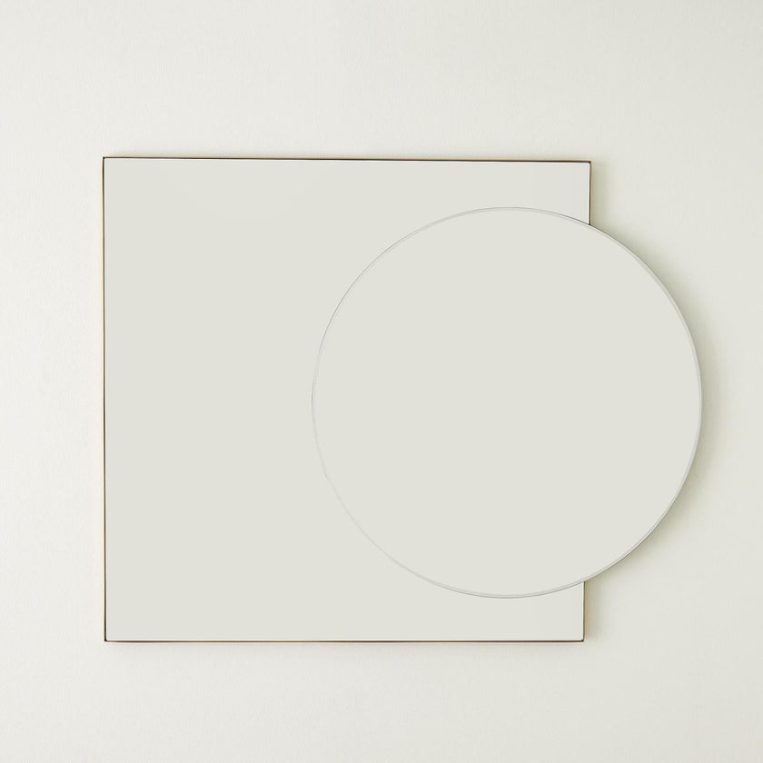 Global Views Mila Square/Circle Mirror Brushed Brass