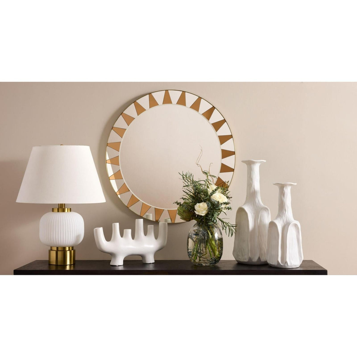 Global Views Sun Mirror Brass