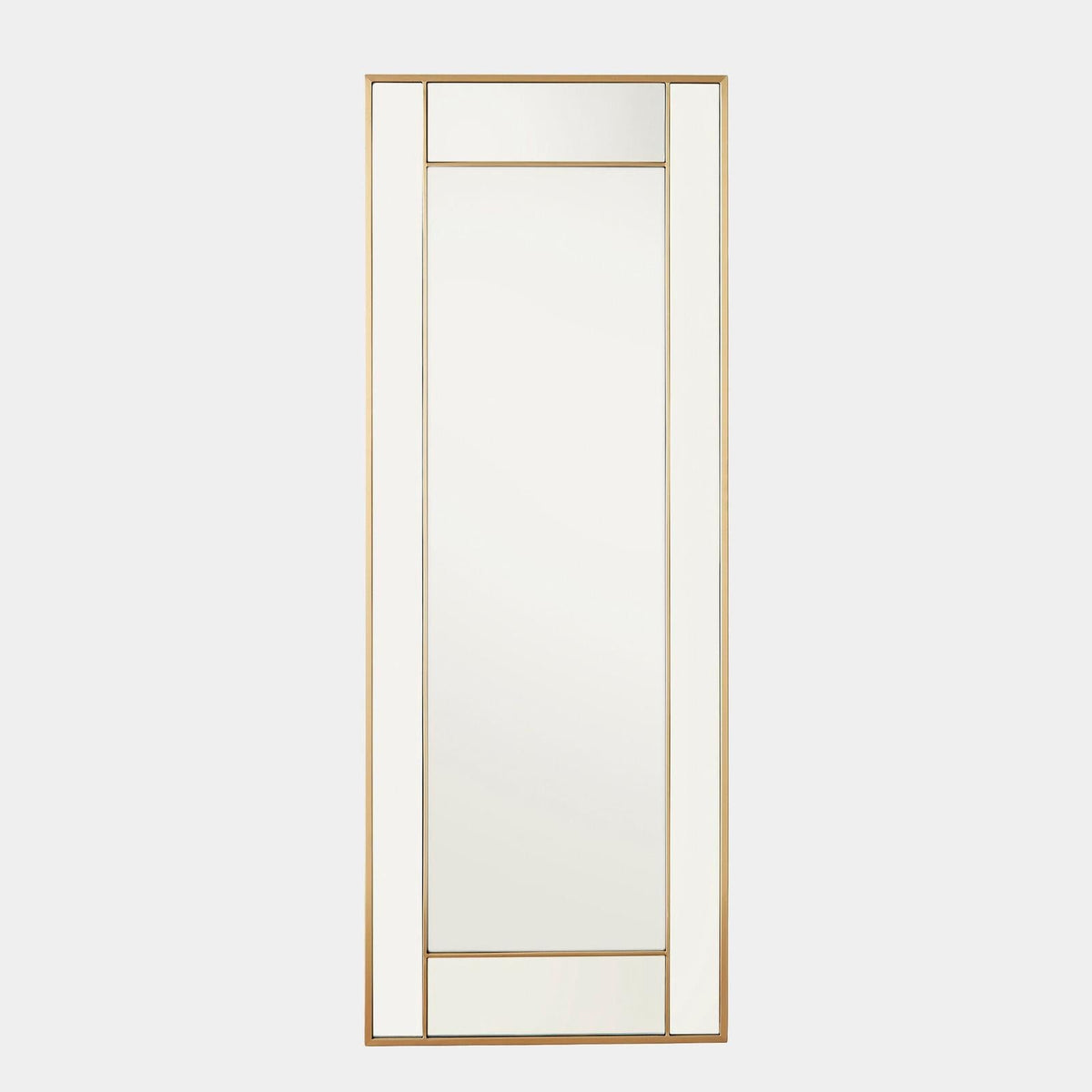 Global Views Block Framed Mirror Brass