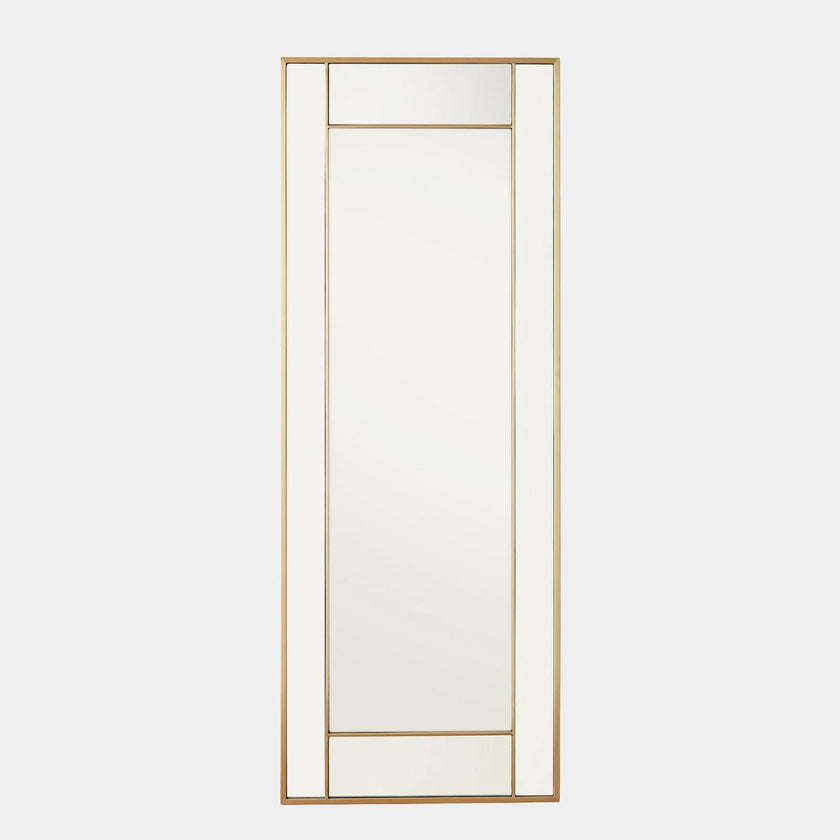 Global Views Block Framed Mirror Brass