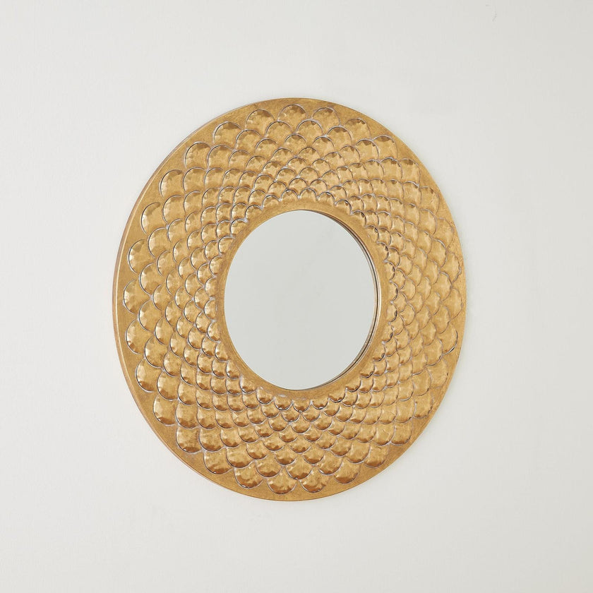 Global Views Gold Fish Scale Wall Mirror