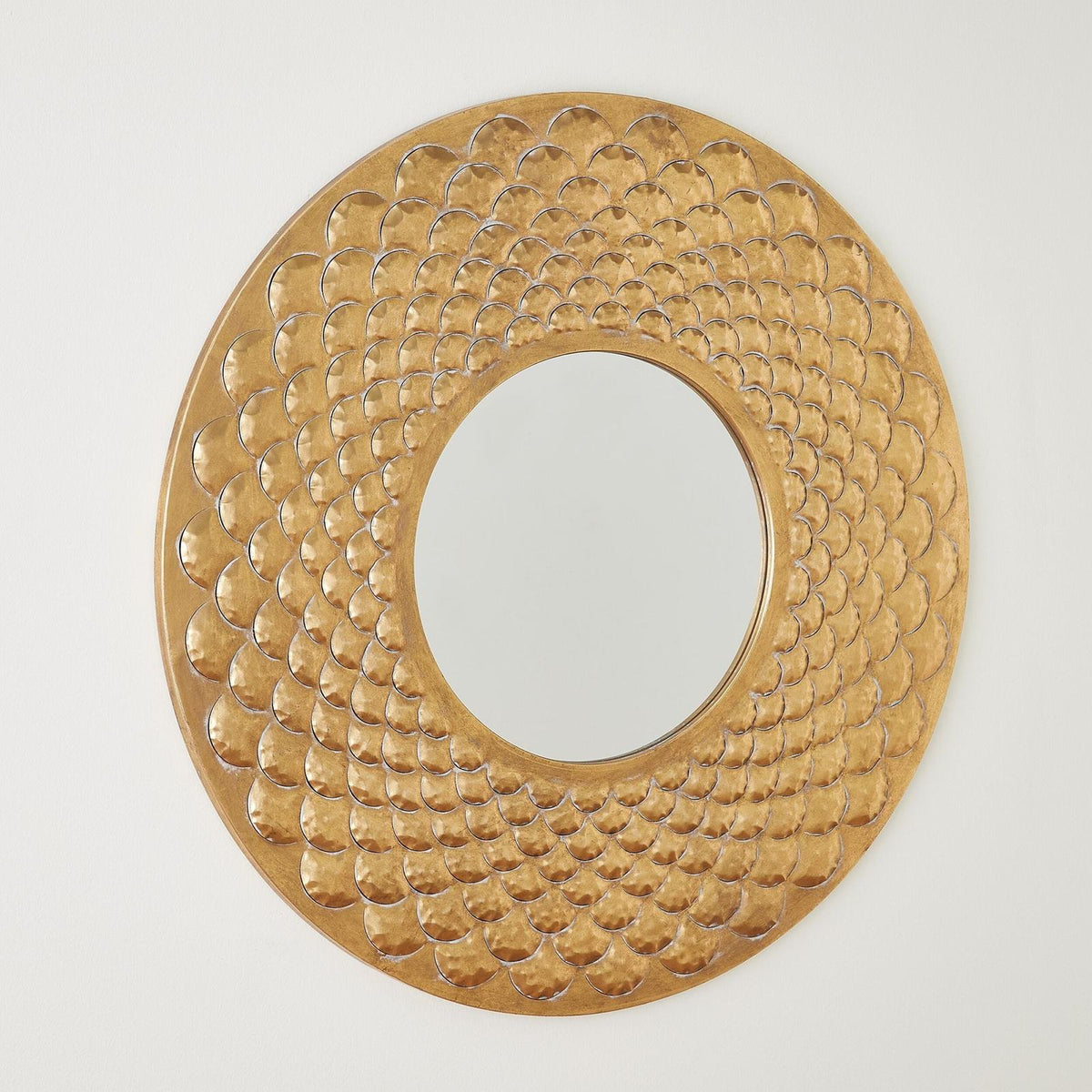 Global Views Gold Fish Scale Wall Mirror