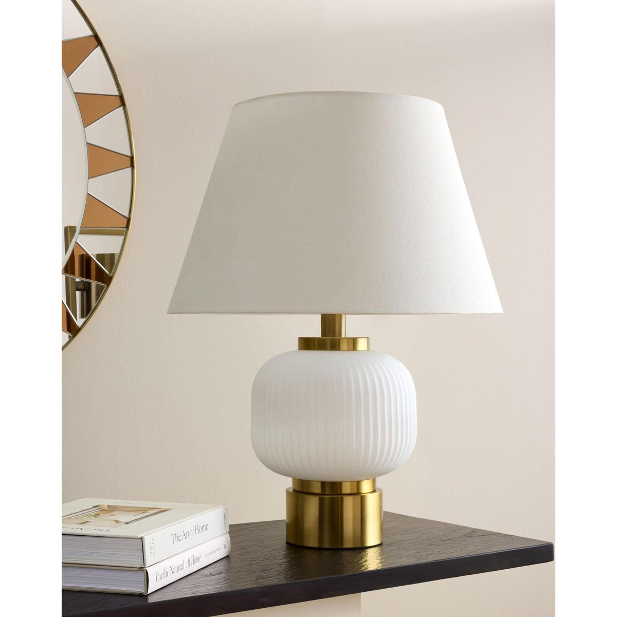 Global Views Global White Brass Table Lamp
