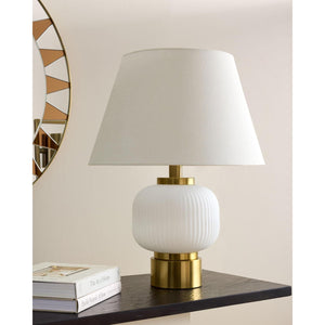 Global Views Global White Brass Table Lamp