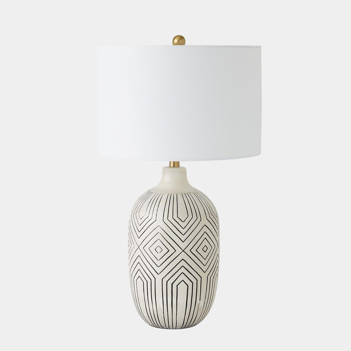 Global Views Labyrinth Black Table Lamp