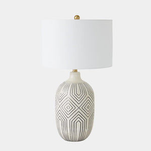 Global Views Labyrinth Black Table Lamp