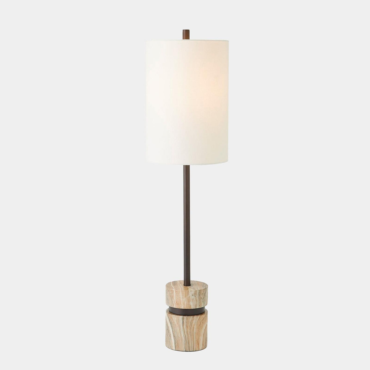 Global Views Benson Faux Travertine Bronze Buffet Lamp