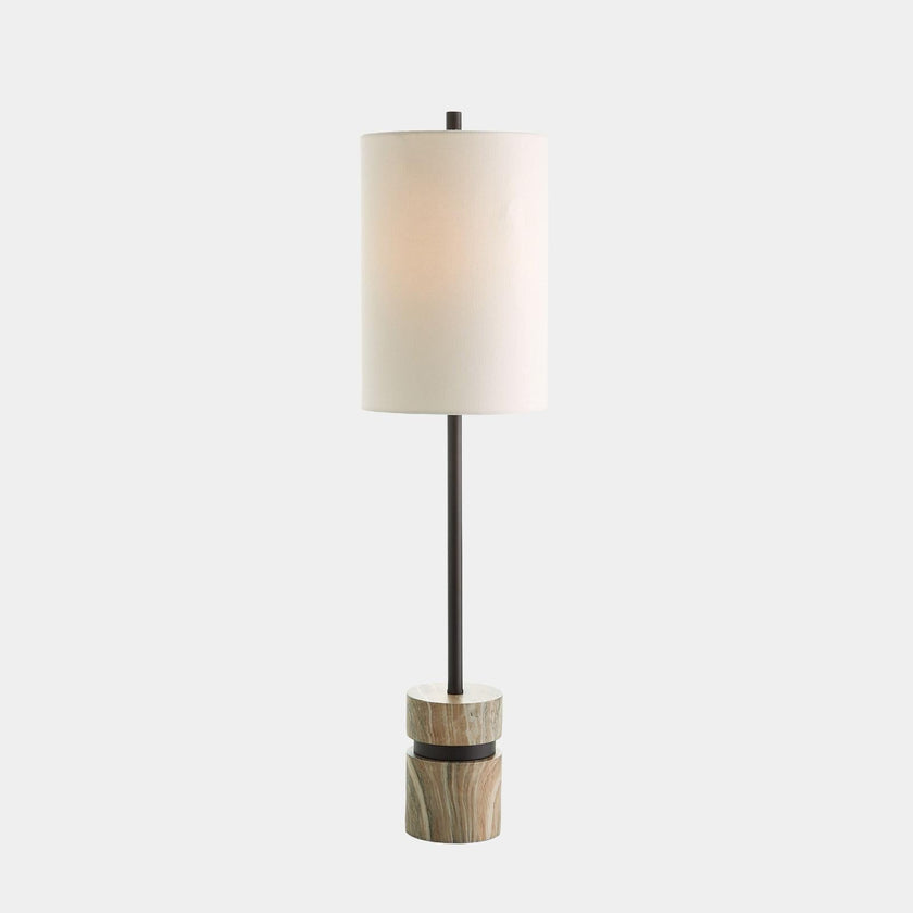 Global Views Benson Faux Travertine Bronze Buffet Lamp