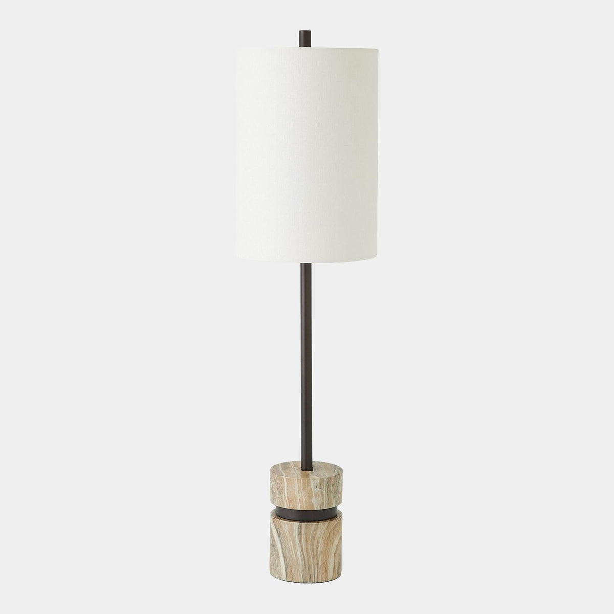 Global Views Benson Faux Travertine Bronze Buffet Lamp