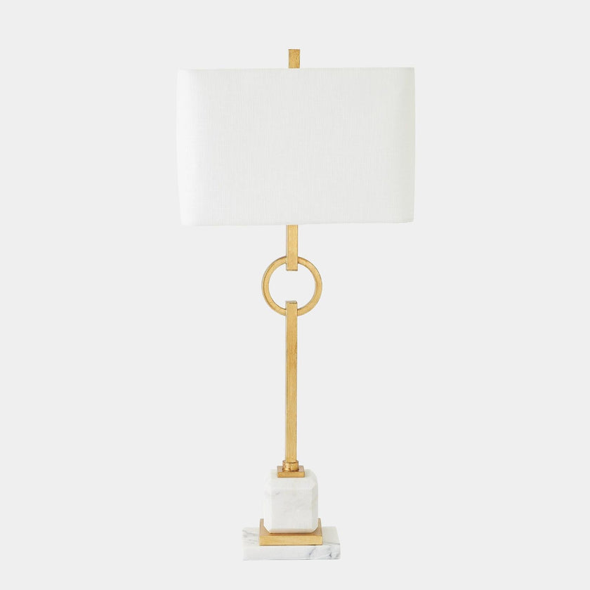 Global Views Top Ring Gold Leaf Table Lamp