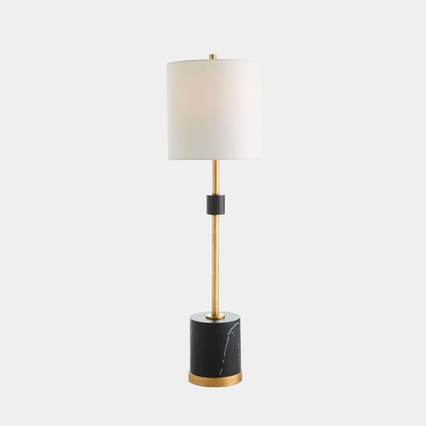 Global Views Maximus Faux Marble Black Gold Table Lamp