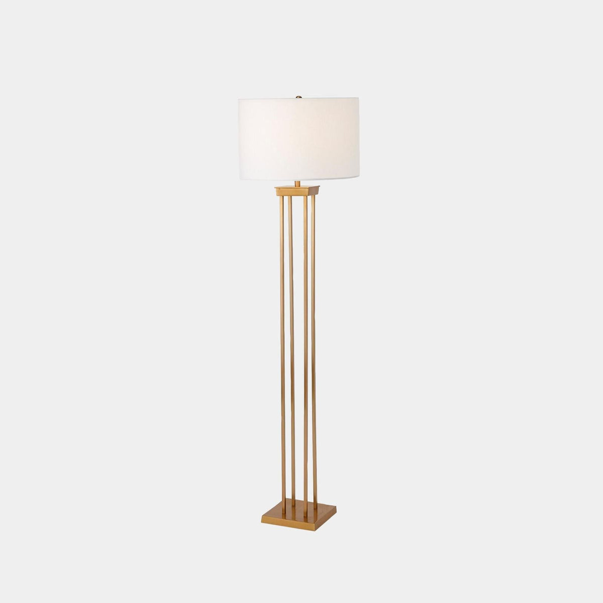 Global Views Four Pillar Satin Brass Floor Lamp