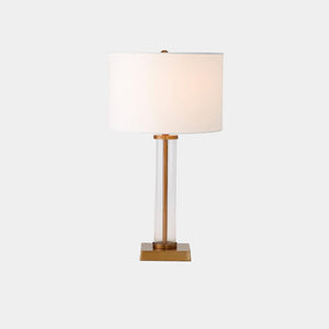 Global Views Franklin Antique Brass Glass Tube Table Lamp