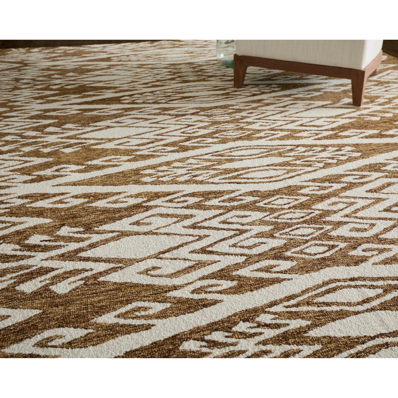 Feizy Wallace 8A43F Transitional Medallion Rug in Brown/White