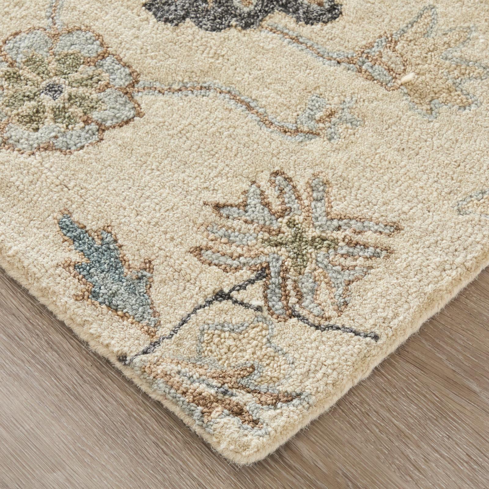 Feizy Springfield 8A48F Transitional Floral & Botanical Rug in Ivory/Tan/Gray