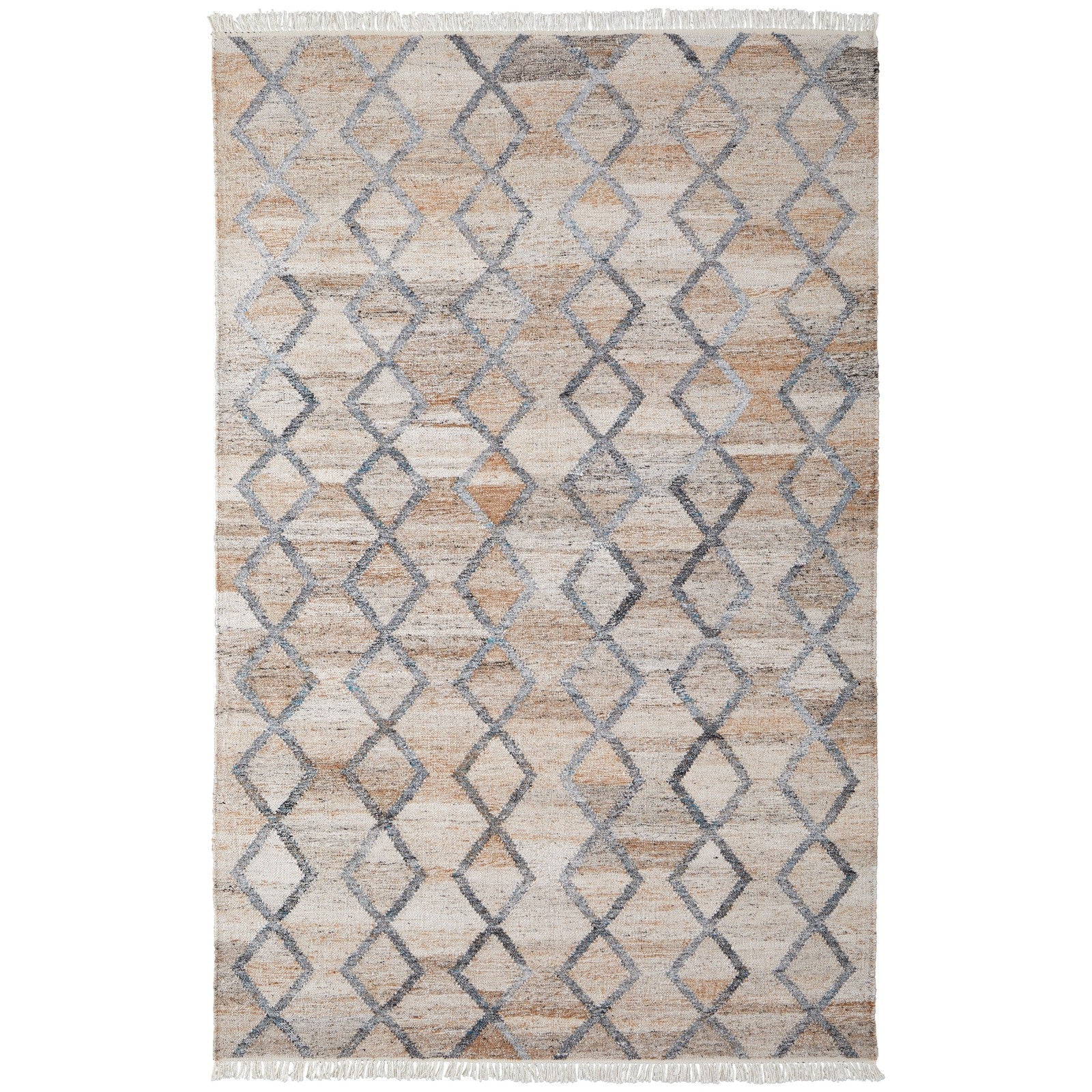 Feizy Beckett 0771F Transitional Trellis & Lattice in Gray/Ivory/Tan