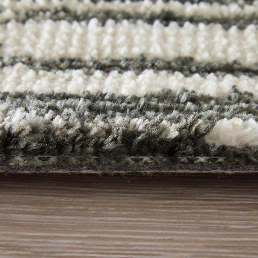 Feizy Colton 8A56F Modern Abstract Rug in Black/Ivory