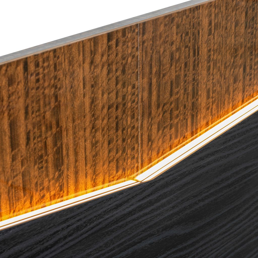 Michael Amini Kayner Bed with LED Lights - Charcoal