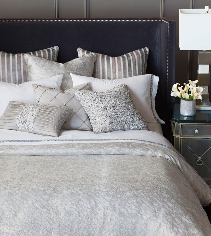 Eastern Accents Vionnet Platinum Hand-Tacked Comforter
