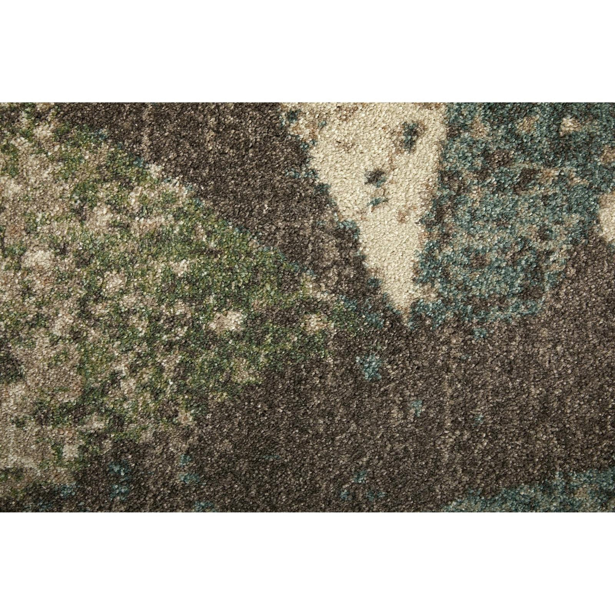 Feizy Eden 39QVF Modern Color Block Rug in Ivory/Blue/Green