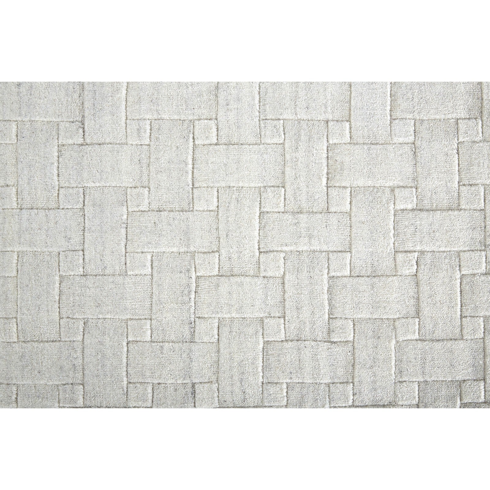 Feizy Redford 8669F Transitional Solid in White/Silver