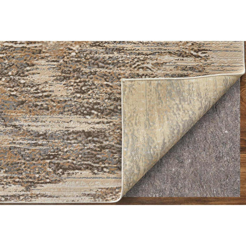Feizy Parker 3705F Transitional Abstract Rug in Tan/Ivory/Brown