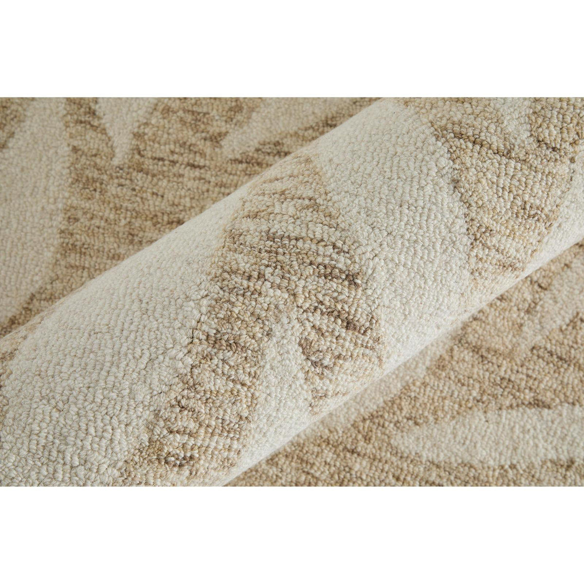 Feizy Wallace 8A37F Modern Floral & Botanical Rug in Tan/Ivory