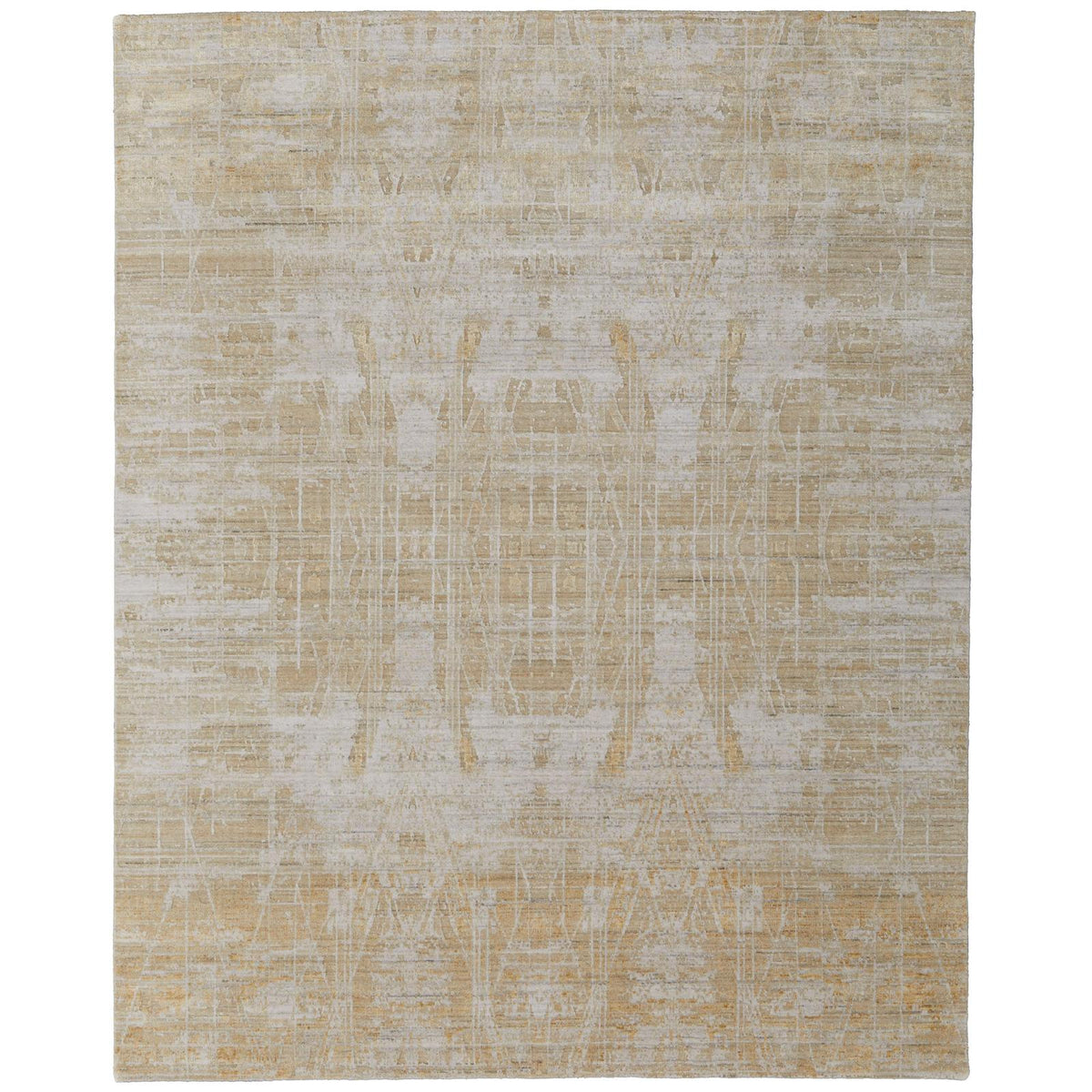 Feizy Eastfield 69FPF Modern Abstract Rug in Yellow/Ivory/Gold