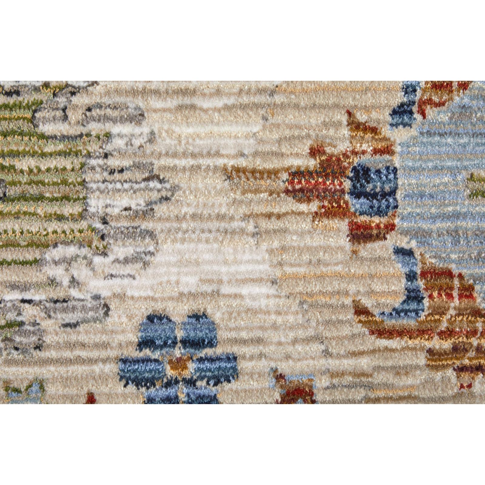 Feizy Melrose 39P5F Traditional Floral & Botanical Rug in Tan/Blue/Red
