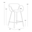 Sunpan Waldo Counter Stool - November Grey / Cinnamon Brown