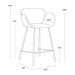 Sunpan Waldo Counter Stool - November Grey / Cinnamon Brown