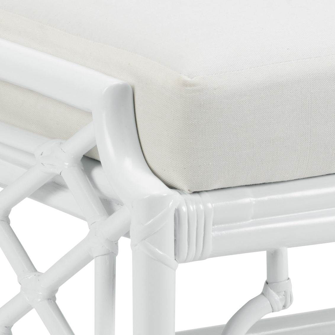 Wildwood Wild Palm White Ottoman