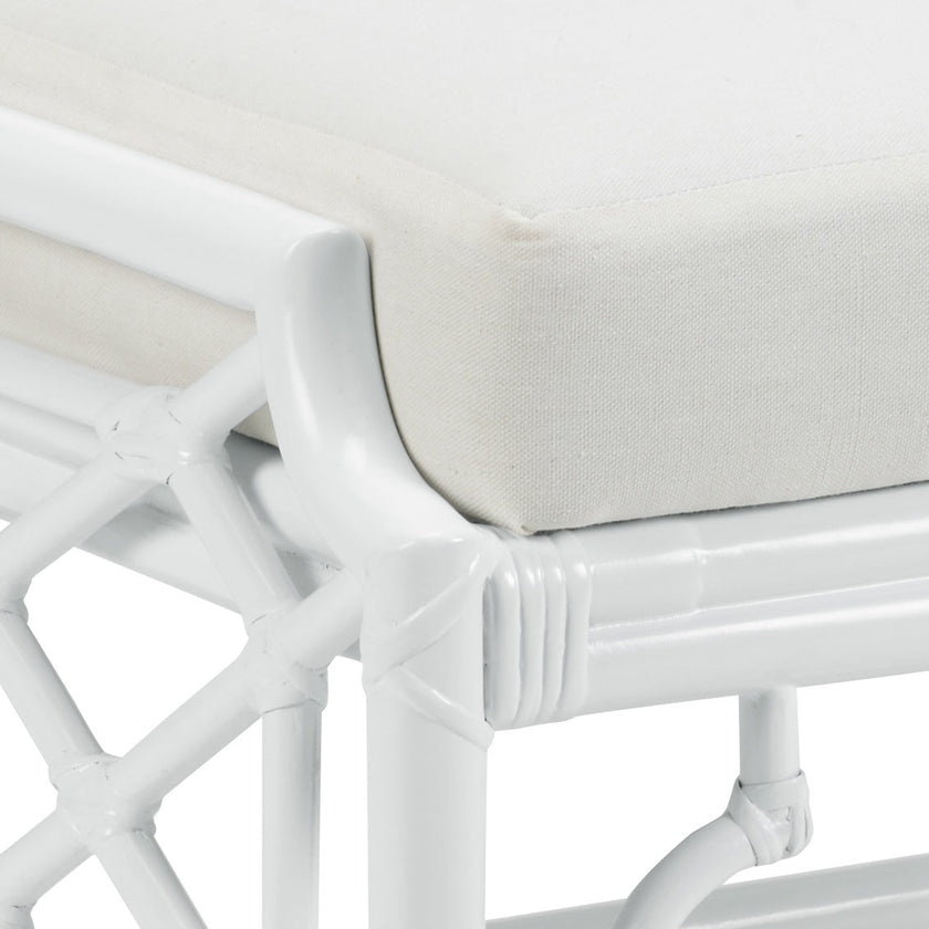 Wildwood Wild Palm White Ottoman