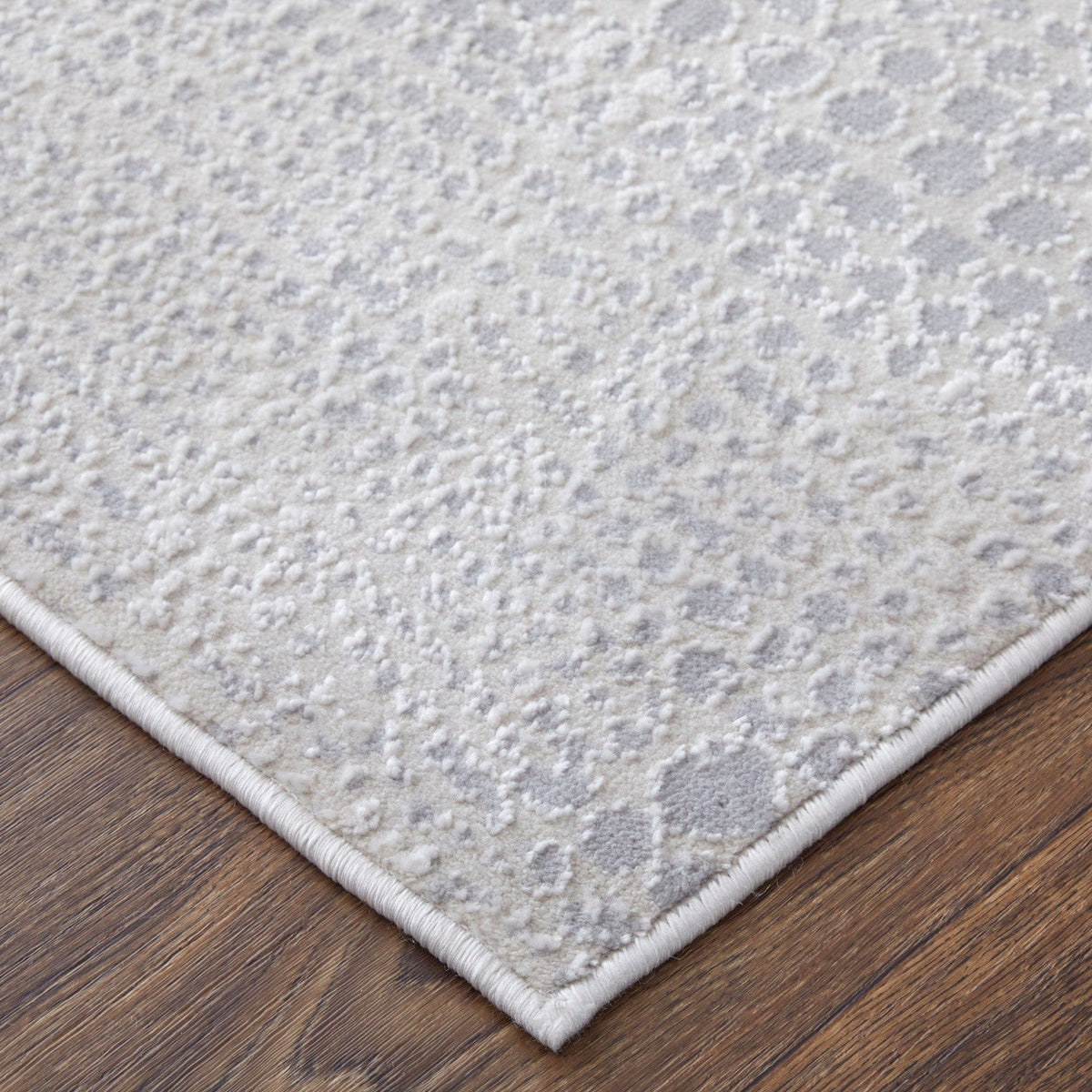 Feizy Prasad 39N8F Modern Distressed in Ivory/Silver/Gray