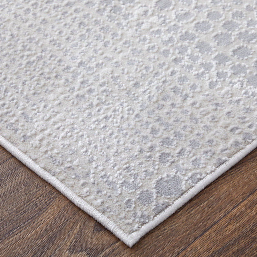 Feizy Prasad 39N8F Modern Distressed in Ivory/Silver/Gray