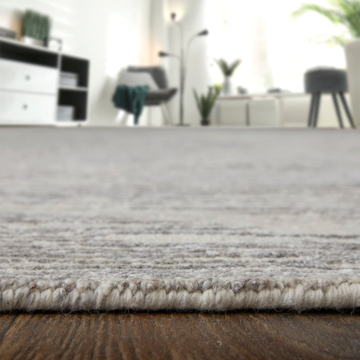 Feizy Brighton 69CHF Modern Abstract in Ivory/Taupe/Silver