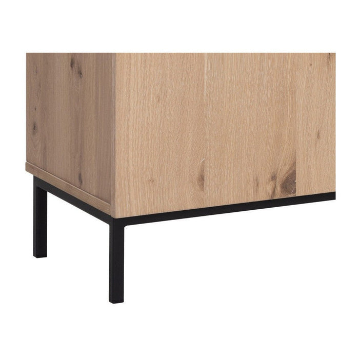 Sunpan Ambrose Modular Media Console And Cabinet - Rustic Oak - Black