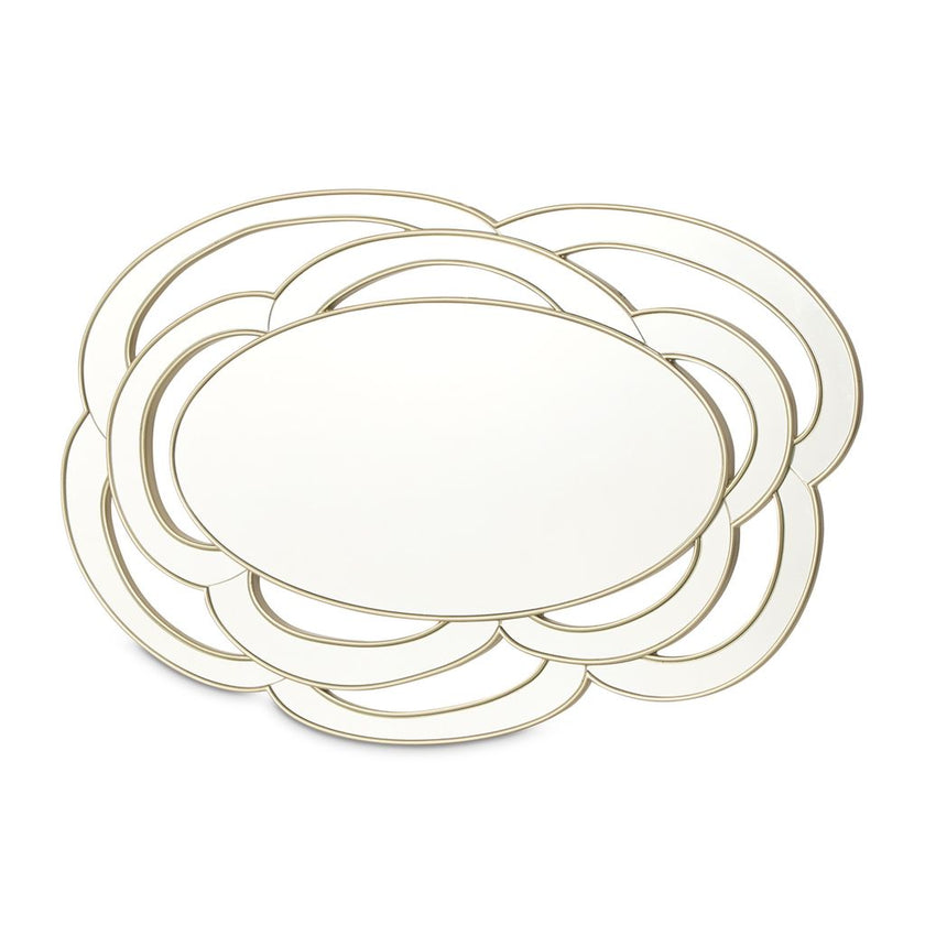 Michael Amini Camellia Field Wall Mirror - Antique Gold
