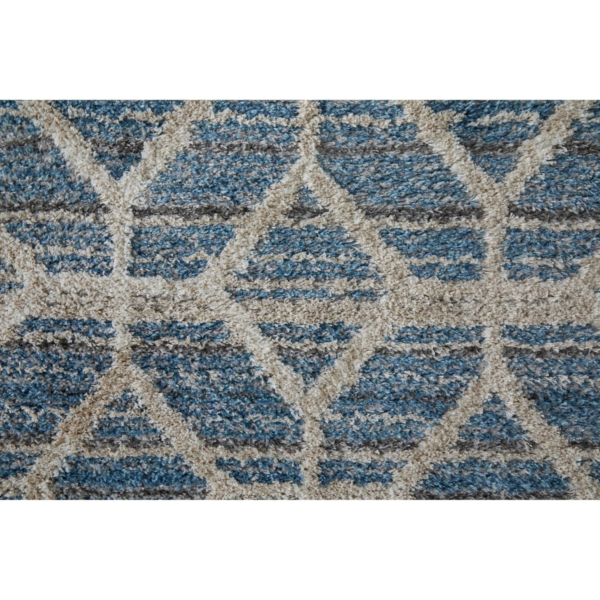 Feizy Mynka 39ICF Transitional Diamond in Blue/Ivory