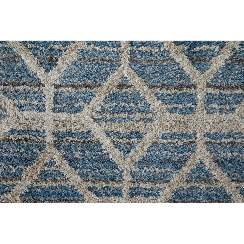 Feizy Mynka 39ICF Transitional Diamond in Blue/Ivory
