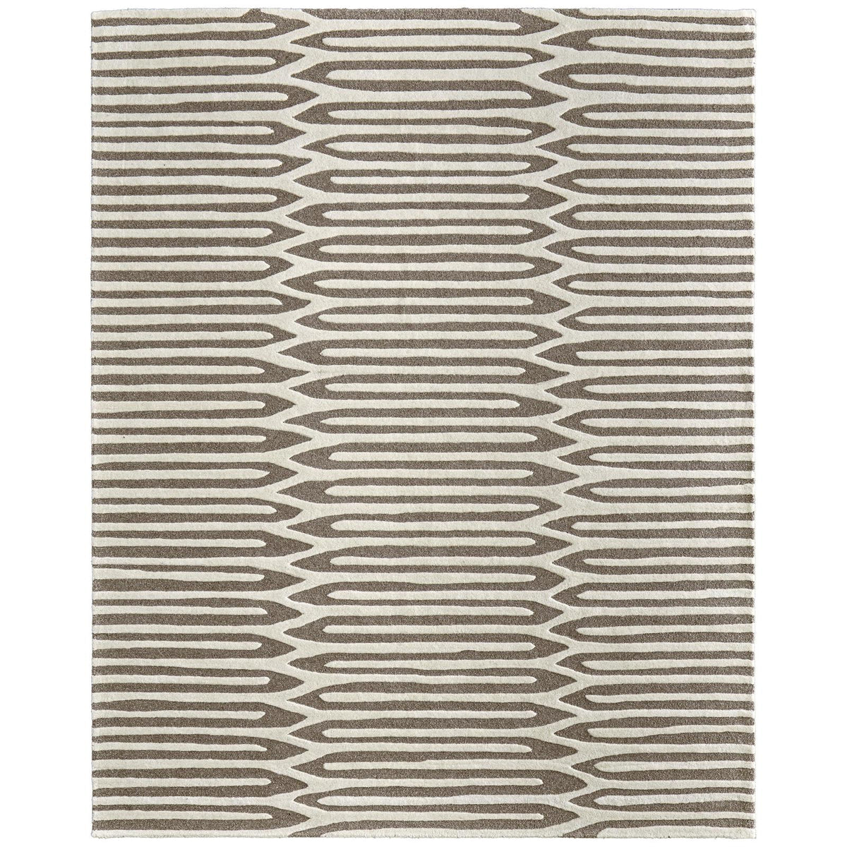 Feizy Kimball 8A31F Transitional Abstract Rug in Taupe/Ivory