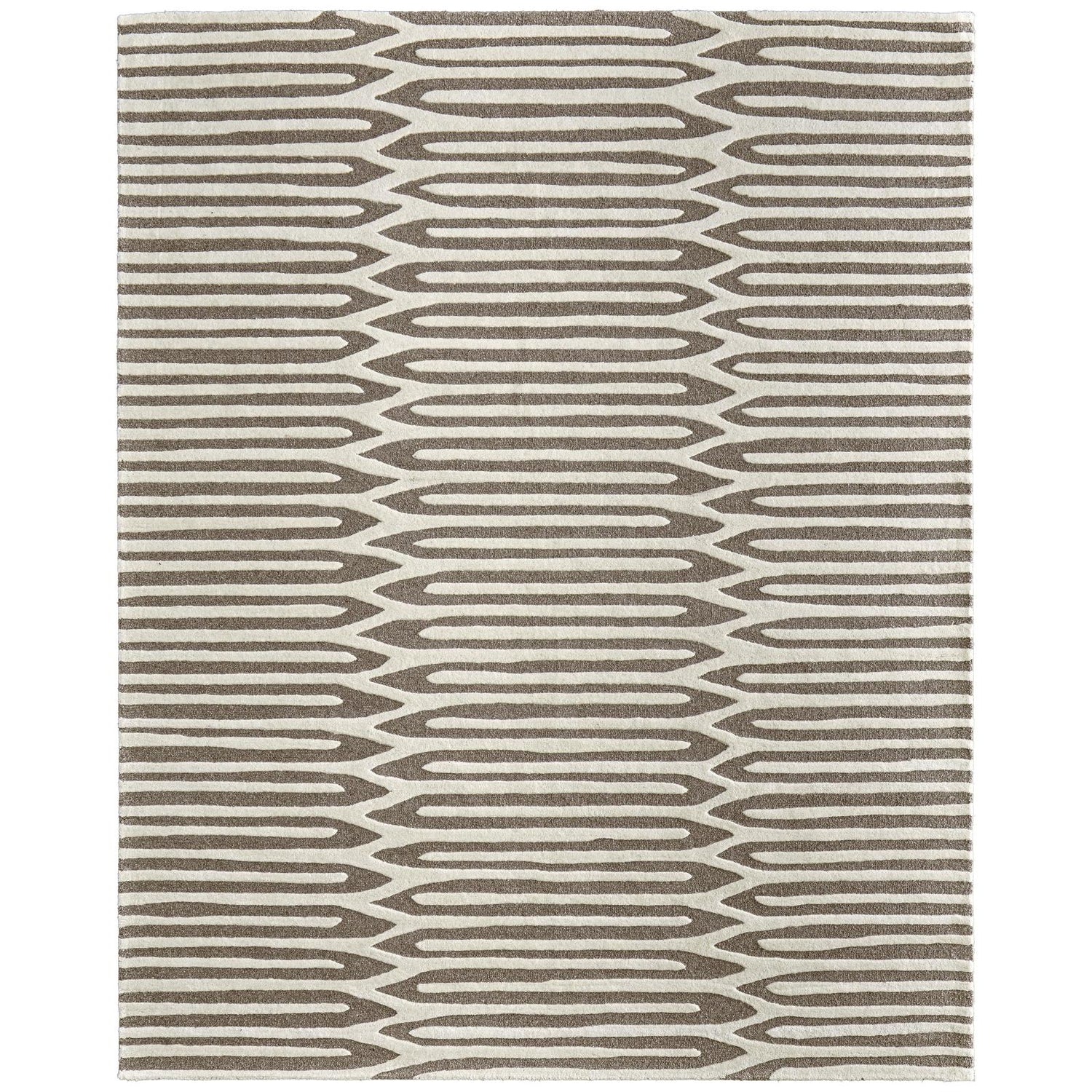 Feizy Kimball 8A31F Transitional Abstract Rug in Taupe/Ivory