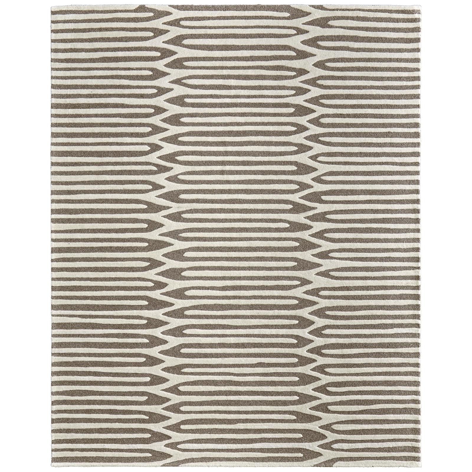 Feizy Kimball 8A31F Transitional Abstract Rug in Taupe/Ivory