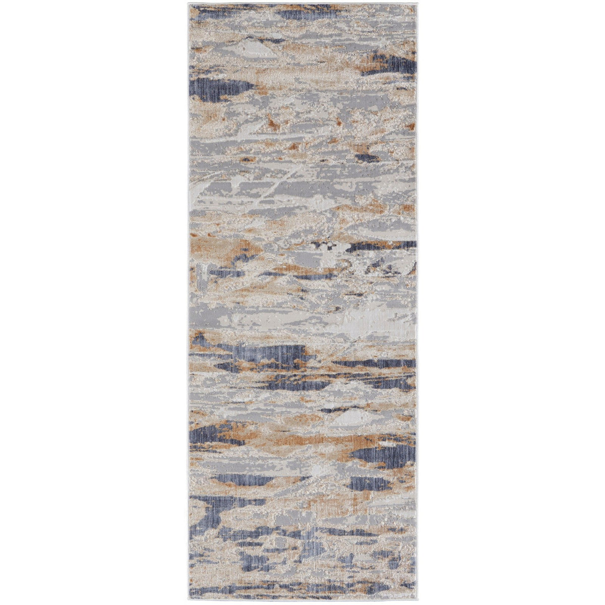 Feizy Laina 39G5F Transitional Abstract in Tan/Orange/Ivory