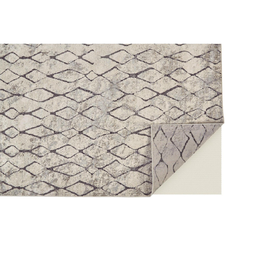 Feizy Kano 3872F Transitional Diamond Rug in Ivory/Gray/Taupe