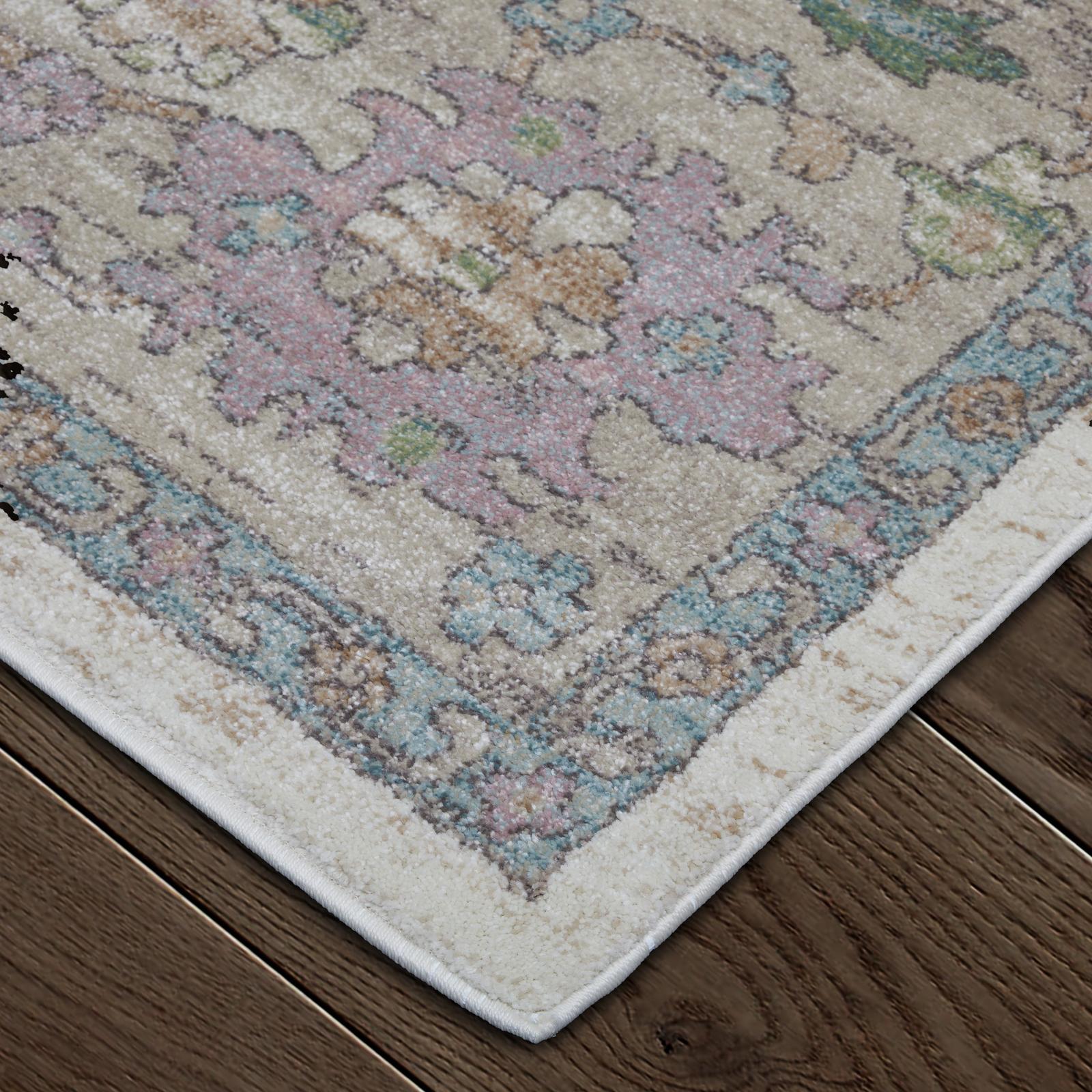 Feizy Dartmouth 39QJF Transitional Floral & Botanical Rug in Ivory/Brown/Blue