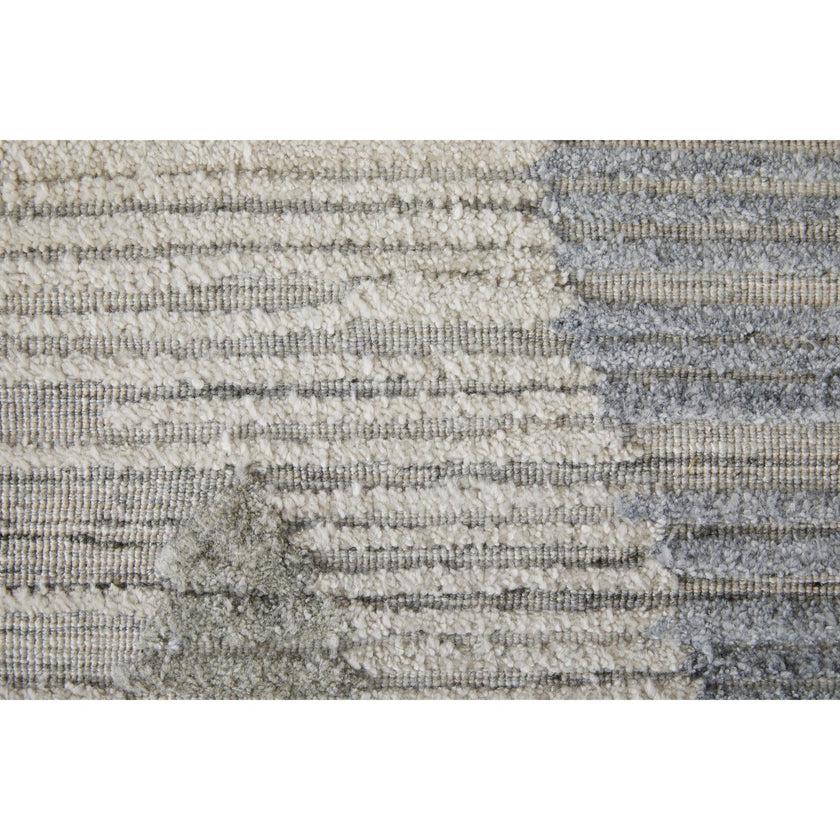 Feizy Elias 69FWF Modern Diamond Rug in Ivory/Blue/Brown