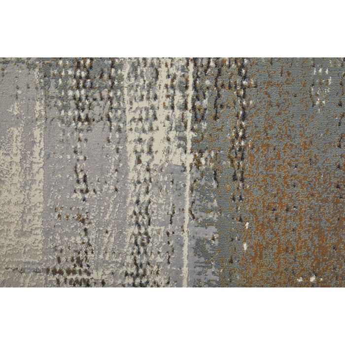 Feizy Clio 39LWF Modern Abstract in Ivory/Gray/Brown