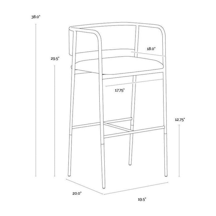 Sunpan Brenan Barstool - Zenith Alabaster